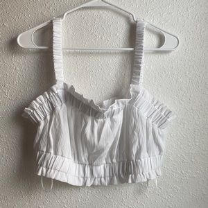 Medium white crop shirt H&M
